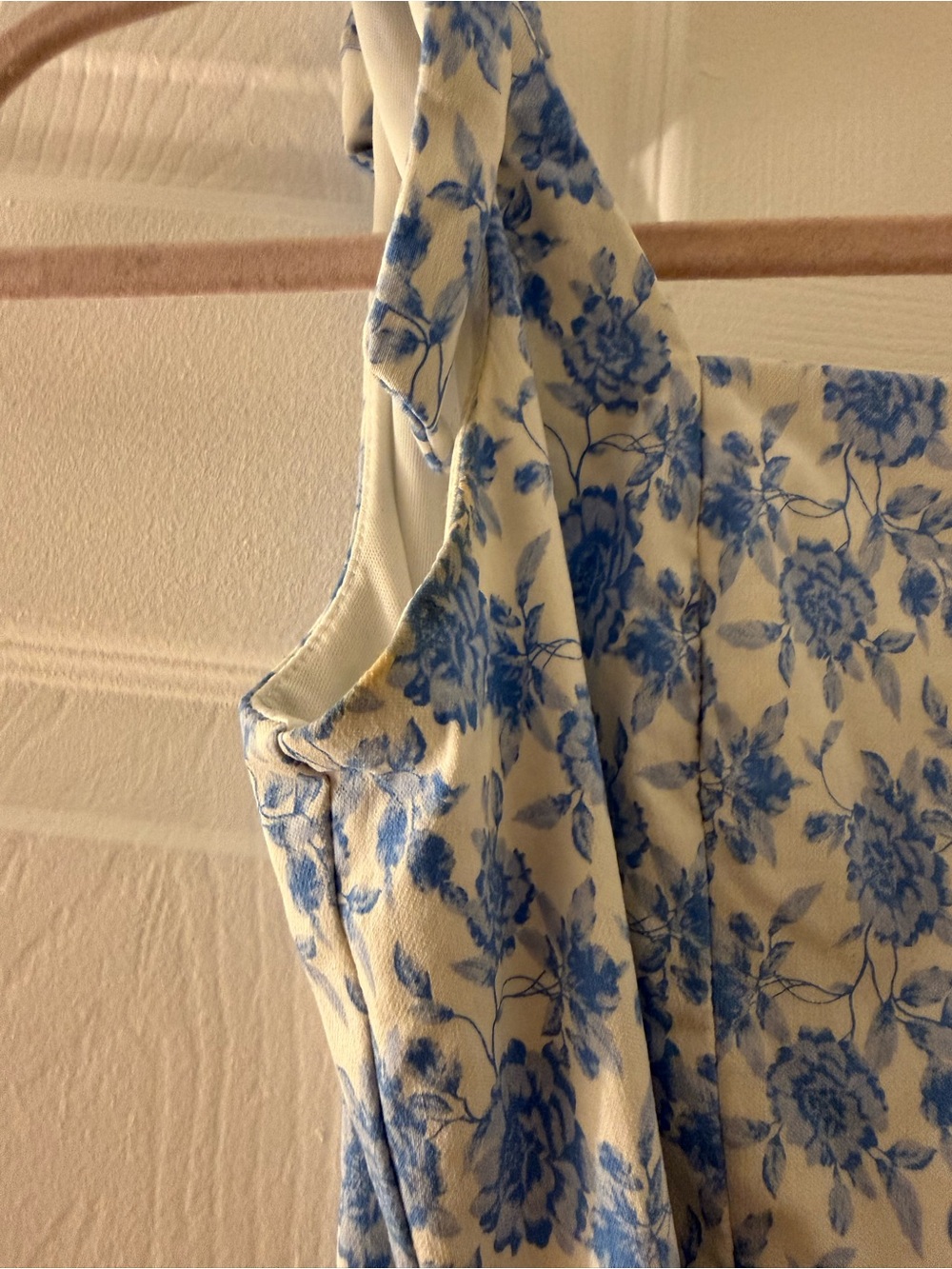 Trixxi Blue and White Floral Tie-Shoulder Mini Dress - Picture 7 of 7